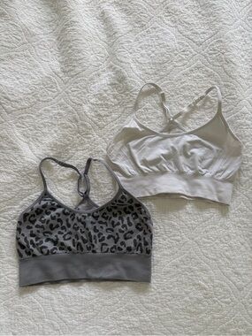 Everyday Bralette sports bra  - White and Gray Leopard
